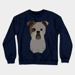 English Bulldog Ugly Christmas Sweater Knit Pattern Crewneck Sweatshirt